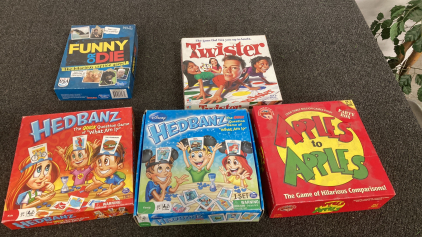 2 Headbands Complete, Twister Complete, Apple To Apple Complete, Funny Or Die Complete Disney Missing One Head Band