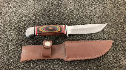 Fixed Blade Stainless Steel Knife With Sheath- 4&rdquo; Blade