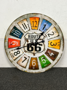 Route 66 Wall Clock 22.5&rdquo; Diameter