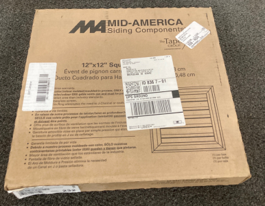 12x12 square gable vent