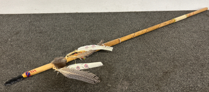 Spear with Leather and Beads- 5ft Long