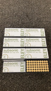 (350) Rnds. Eley .22 LR Subsonic Hollow Point Ammo