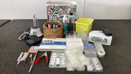 Tote Of Professional Nail Supplies. All Work
