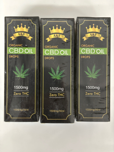 Box of Organic CBD Oil Drops 1500 MG Zero THC Please Inspect