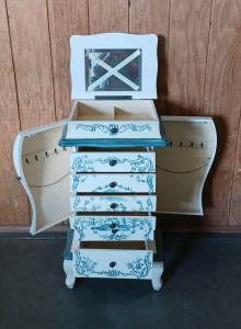 Decorative Painted Wood Chest of Drawers