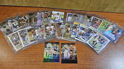 Prism Football Cards in Sleeves