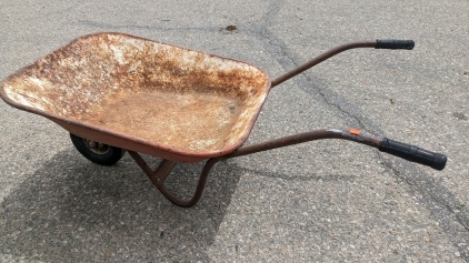 Vintage Steel Wheelbarrow