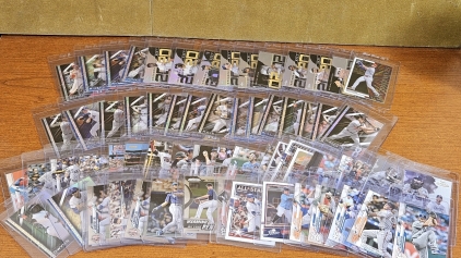 Prism Baseball Cards in Sleeves