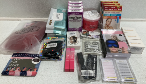 (4) Amberen, Wella Hair Color Mask, Headsche Relief Mask, Facial Masks, Hair Ties, False Lashes and Nails, and more