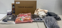 (1) Throw Blanket, (1) Box of Dream Melatonin & 5-HTP, (4) Plain Black Beanies, and More