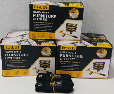 (5) Heavy Duty Furniture Lifter Sets (2) Melo Tough Storage Straps