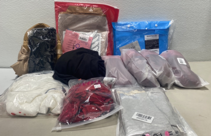 (1) Black Beanie, (4) Pairs of Maroon Fluffy Mittens, and More!