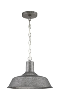 (2) New Park Harbor 14-1/8" Aluminum Weatherburn Hanging Ceiling Light Fixtures