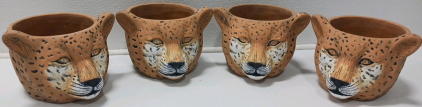 (4) Leopard Design Planters