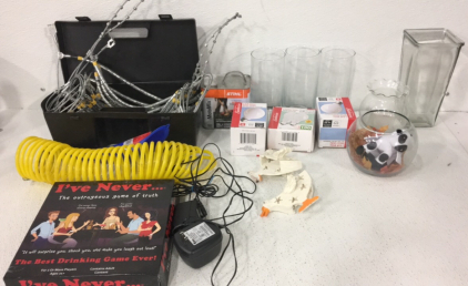 Air Hoes-(3) Glasses-(1) Vace-(3) Packs light bulbs-Tools and more