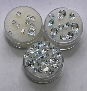 Oval, Teardrop, Square Cut And Faceted Aquamarine Gemstones