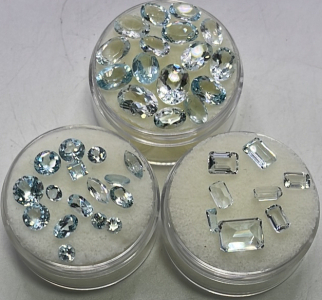 Oval, Rectangle, Round, Square Cut And Faceted Aquamarine Gemstones