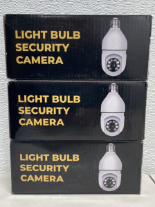 (3) Light Bulb Security Cameras