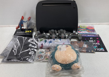 Laptop Pillow, (2) RC Drones, 3D Printer Filament, Dinosaur Gaming Mousepad, Skeleton Tapestries, Pok&eacute;mon 3D Lamp, and more