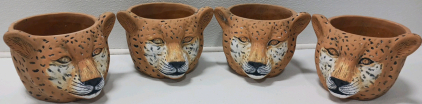 (4) Leopard Design Planters