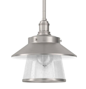 (3) Park Harbor Stockton 9" Wide Single Light Mini Pendant with Industrial Style Shade and Seedy Glass