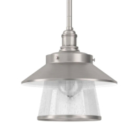 (3) Park Harbor Stockton 9" Wide Single Light Mini Pendant with Industrial Style Shade and Seedy Glass