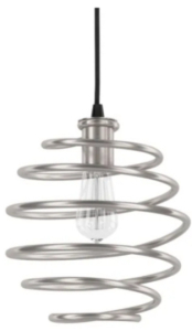 (2) Park Harbor 10" Brushed Nickel Swirl Hanging Ceiling Light Fixtures