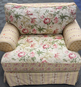 Floral Extra Wide Plush Chair