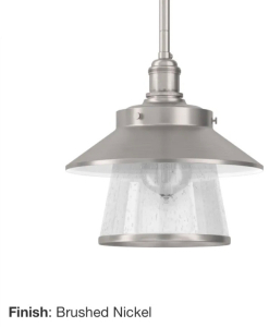 (3) Park Harbor Stockton 9" Wide Single Light Mini Pendant with Industrial Style Shade and Seedy Glass