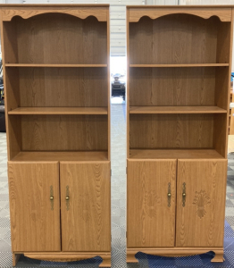 (2) Matching Bookshelf/Cabinets