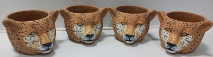 (4) Leopard Design Planters