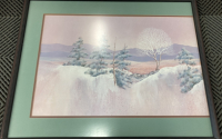 Framed Snowy Scene Print