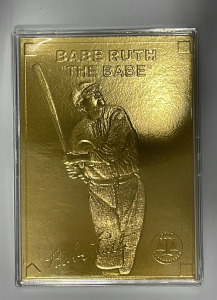 (1) Babe Ruth Minted “The Babe” Gold Performance Collector Stat Card #003490