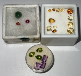 Emerald, Football, Round, Square, Teardrop Cut And Faceted Peridot, Amethyst, Citrine Gemstones +