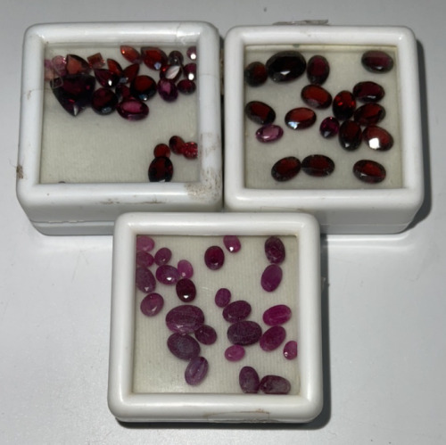 Oval, Tricut, Teardrop Cut And Faceted Ruby/Garnet Gemstones