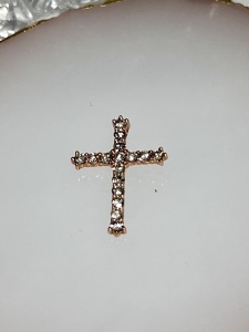 10k Rose Gold 1.6tcw Diamond Cross Pendant