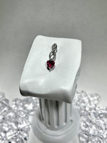 10k White Gold .58cts Pink Topaz and White Sapphire Twist Pendant