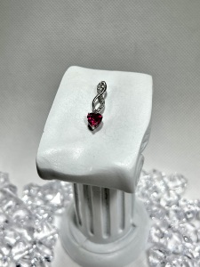 10k White Gold .58cts Pink Topaz and White Sapphire Twist Pendant