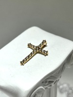 10K Yellow Gold 1.6TCW Diamond Cross Pendant - 2