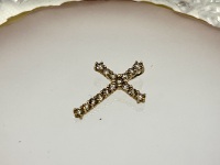 10K Yellow Gold 1.6TCW Diamond Cross Pendant - 6