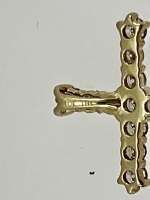10K Yellow Gold 1.6TCW Diamond Cross Pendant - 7