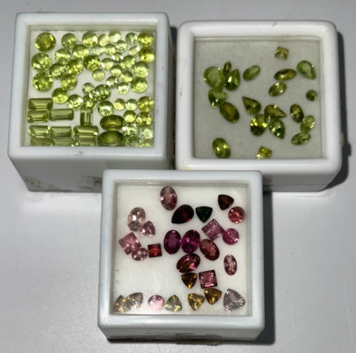 Oval, Tricut, Teardrop, Round, Square Cut And Faceted Ruby, Garnet, Peridot, Citrine Gemstones +