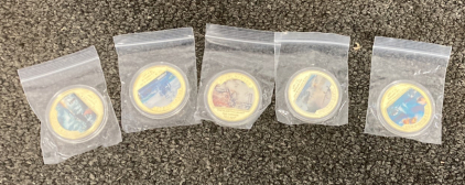 Pearl Harbor 80 Year Coin 5 All Together Please Inspect