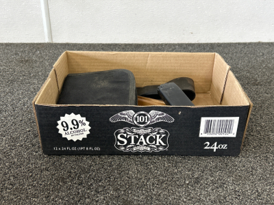 Box with Knives, Sharpener, and 40 S&W Magazine