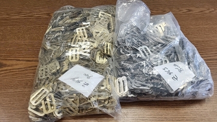 <EB> Brass and Silver Toned Strap Tension Buckles