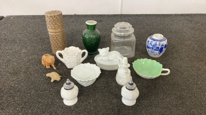 Milk Glass, Ginger Jar And More