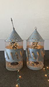 (2) 23” Outdoor Metal Lanterns