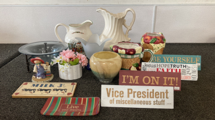 Pitchers, Candle Holders And More
