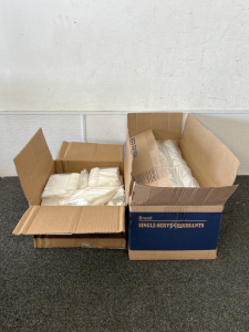 Box of Sampling Cups with Lids and Spoons