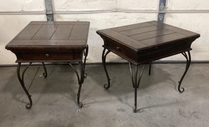 Matching Wood End Tables With 23&rdquo; Tall 23&rdquo;X28&rdquo; Please Inspect